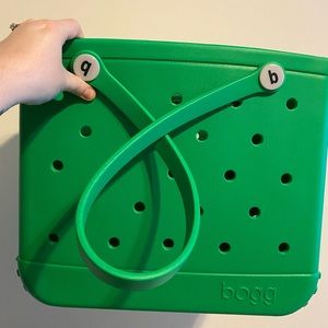 Green Baby Bogg Bag with clear insert